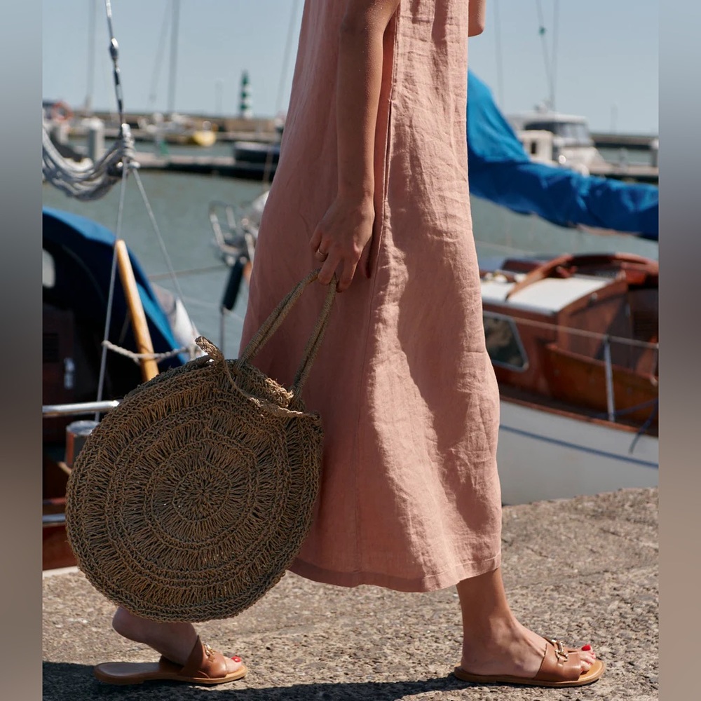 Sauths Dusty Rose Linen Dress Nida - Picture 4 of 7